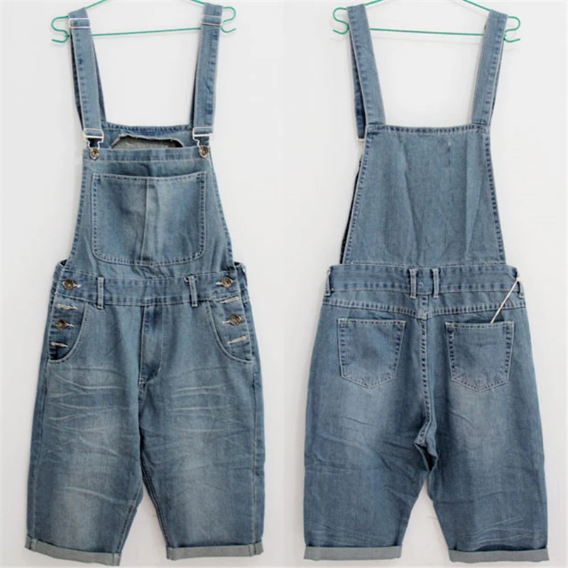 Buy 2018 New Loose Nostalgic Men's Denim Bibs Large