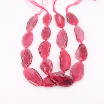 

Faceted Polished Natural Rose Red Achate Long Slice Beads,Big Raw Dragon Vein Achate Thick Slab Cuts Beads for Pendant Necklace