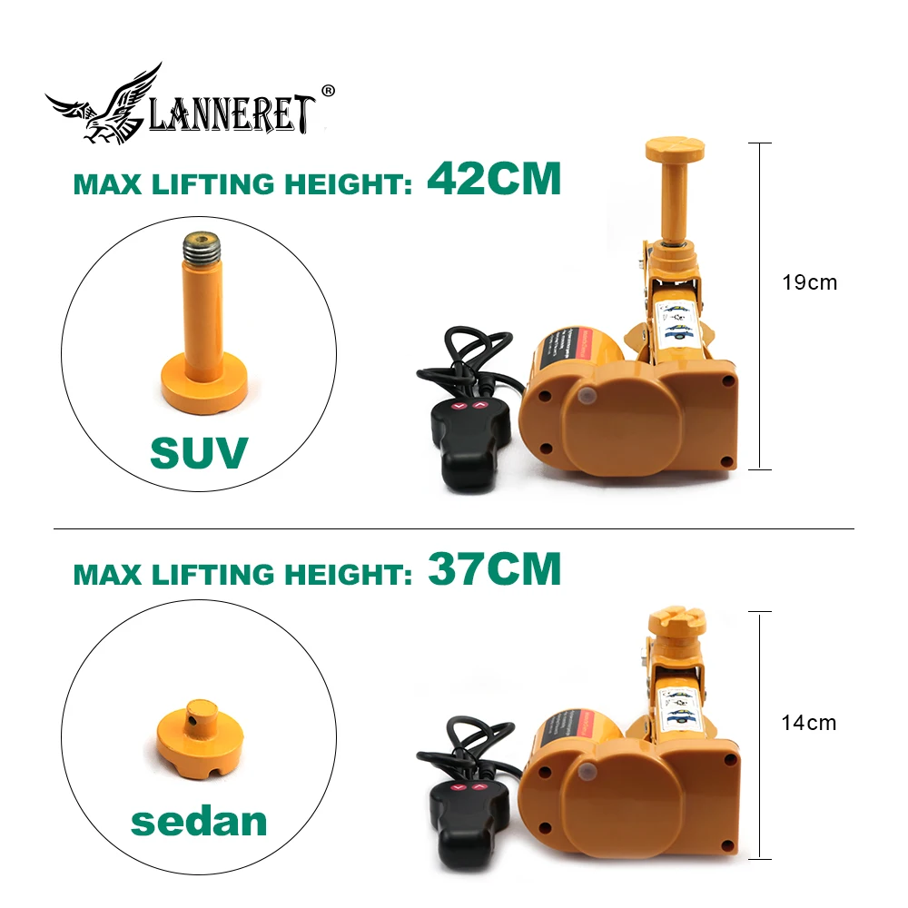 LANNERET Электрический автомобильный домкрат набор 3 тонны DC 12 В все-в-одном автоматический седан Подъемник ножничный домкрат инструмент для ремонта автомобиля