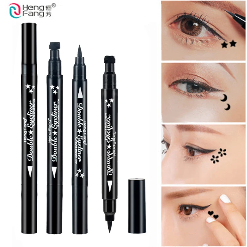 4 Double Eyeliner Black Star Moon Shape 2.5g Eye Makeup Lasting Waterproof Tools Brand HANG FANG |
