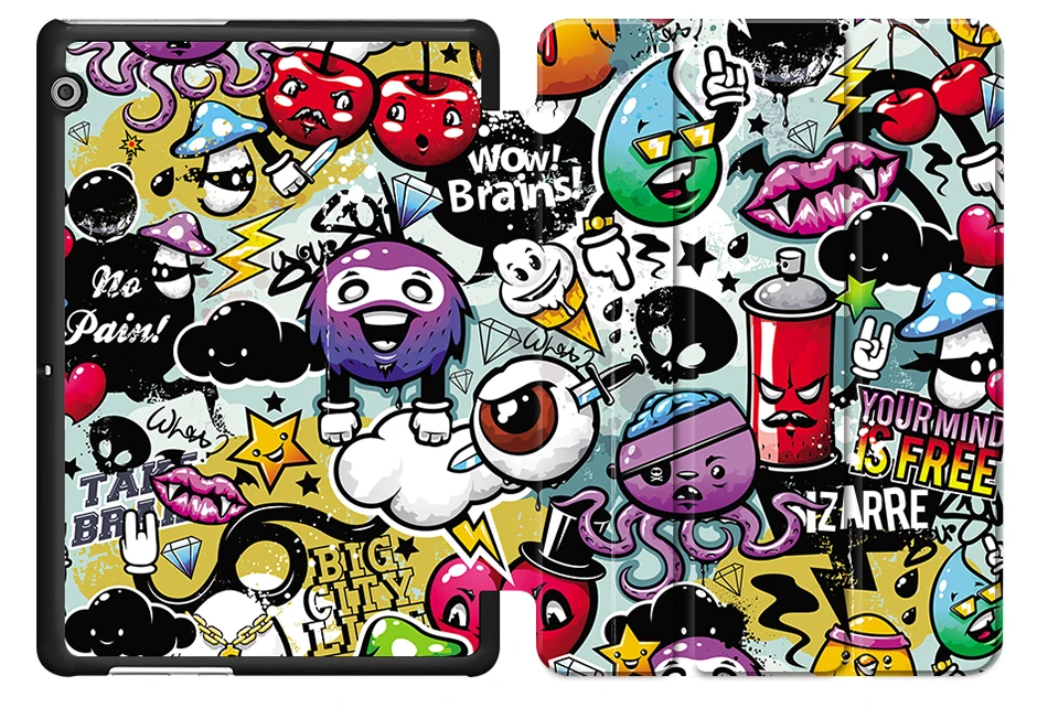 МТТ граффити кожаный чехол для huawei MediaPad T3 10 дюймов мультфильм печати чехол для huawei Honor игровой коврик 2 9,6 чехол для планшета coque