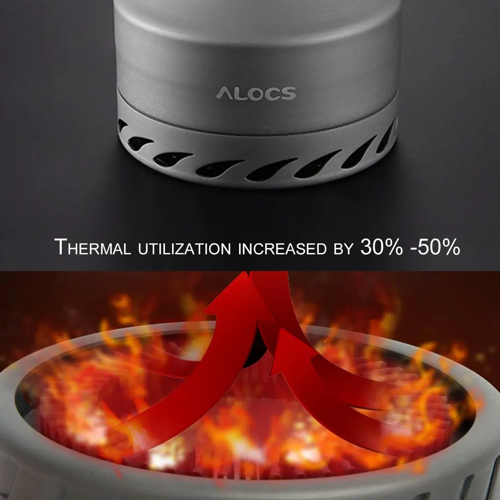 ALOCS CW-K07-0.9L Ultra-luz que acampa hervidor tetera de acumulación de calor de aluminio senderismo cocinar establecido para al aire libre hervidor de agua