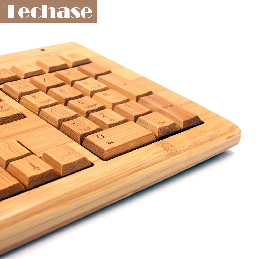 Techase Беспроводная деревянная мембранная клавиатура Teclado Mecanico Bamboo дизайн 2,4 ГГц игровая клавиатура Mekanik Klavye Teclado Inalambrico