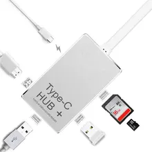 Type-C to 4K HDMI PD Chargeging HUB Adapter USB-C 3.1 Converter SD/TF Card Reader For Macbook QJY99