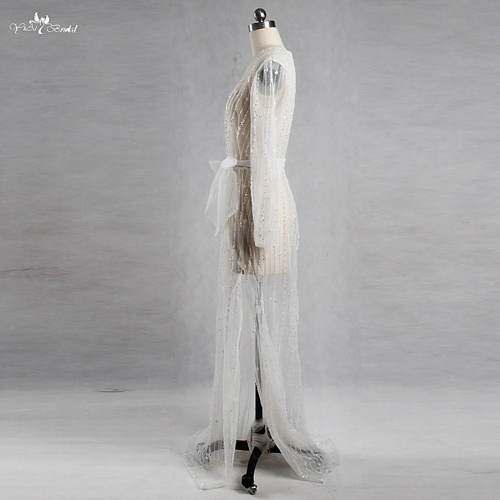 RSW1412 Yiaibridal реальные фотографии работы длинный рукав сексуальный просвечивающий