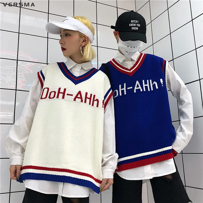 VERSMA 2018 Korean Harajuku Instagram BF Letter Mens
