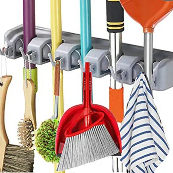 

Mop And Broom Holder, Multipurpose Wall Mounted Organizer Storage Hooks, Tools Hanger For Kitchen Garden, Garage, Laundry Room