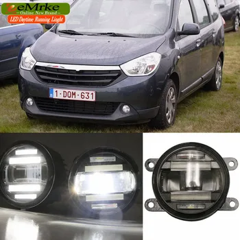 

eeMrke Car Styling For Dacia Lodgy 2013-up 2 in 1 Multifunction LED Fog Lights DRL With Lens Daytime Running Lights