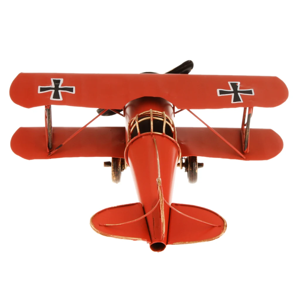 2 Pcs Vintage Metal Airplane Model Glider Biplane Military Aircraft Model Plane Decor