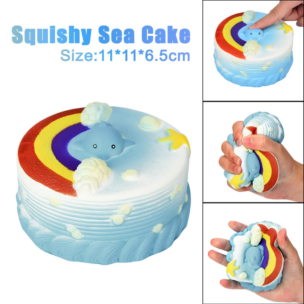 11 см морской торт крем Squeeze Игрушка мягкими замедлить рост декомпрессии Squeeze игрушечные лошадки подарки на день рождения стресс рельефный