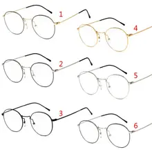 Оптические очки, модные металлические очки для близорукости, круглые винтажные очки с прозрачными линзами