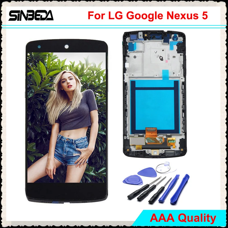 

4.95"Original For LG Nexus 5 LCD Display Touch Screen with Frame Digitizer For LG D820 LCD Display For LG Nexus5 D820 D821 LCD #