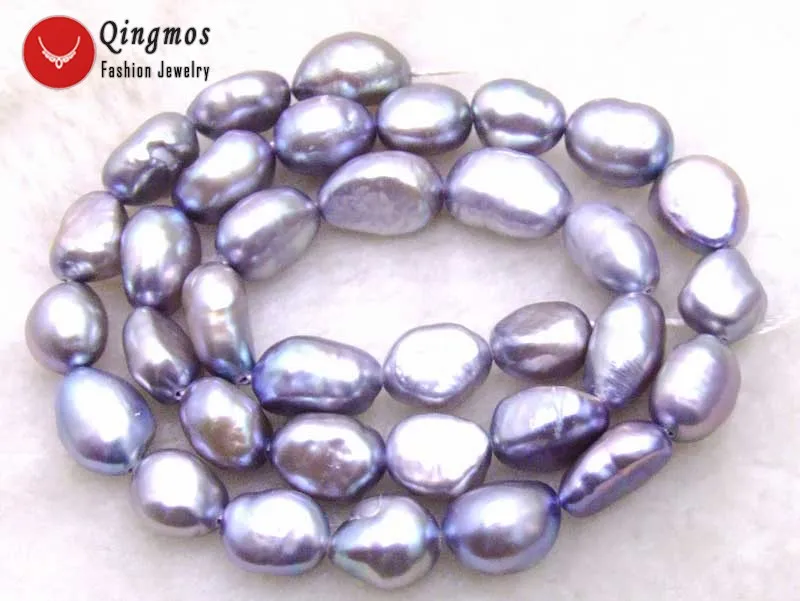 Qingmos серые бусины барочного жемчуга для самостоятельного изготовления ювелирных изделий ожерелье браслет с драгоценным камнем 7-9 мм жемчужный набор для браслетов 1"-los631