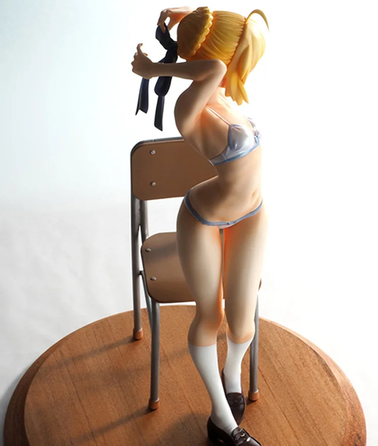 

24cm Fate stay night saber student action figure PVC toys collection anime cartoon model toys collectible