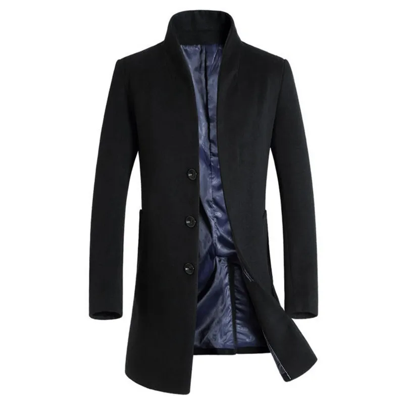 

Hot high-end autumn and winter men's jacket coat Business jacket overcoat Windbreaker Solid color Slim Wool jacket