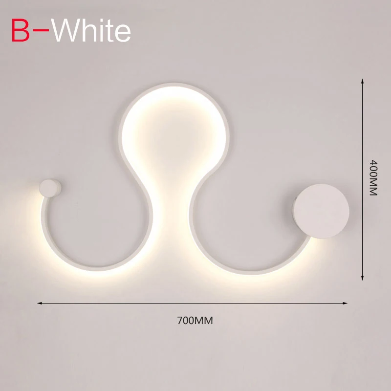 [YGFEEL] светодиодный настенный светильник, современный светильник для спальни, лампа для чтения, настенный светильник, настенный светильник для гостиной, креативное украшение, настенные бра - Цвет абажура: B   White