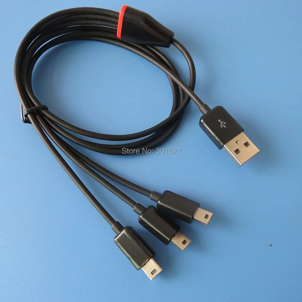 ПВХ 1 м 3 фута 3 в 1 Мини USB кабель питание и синхронизация 3 мини USB устройства одновременно