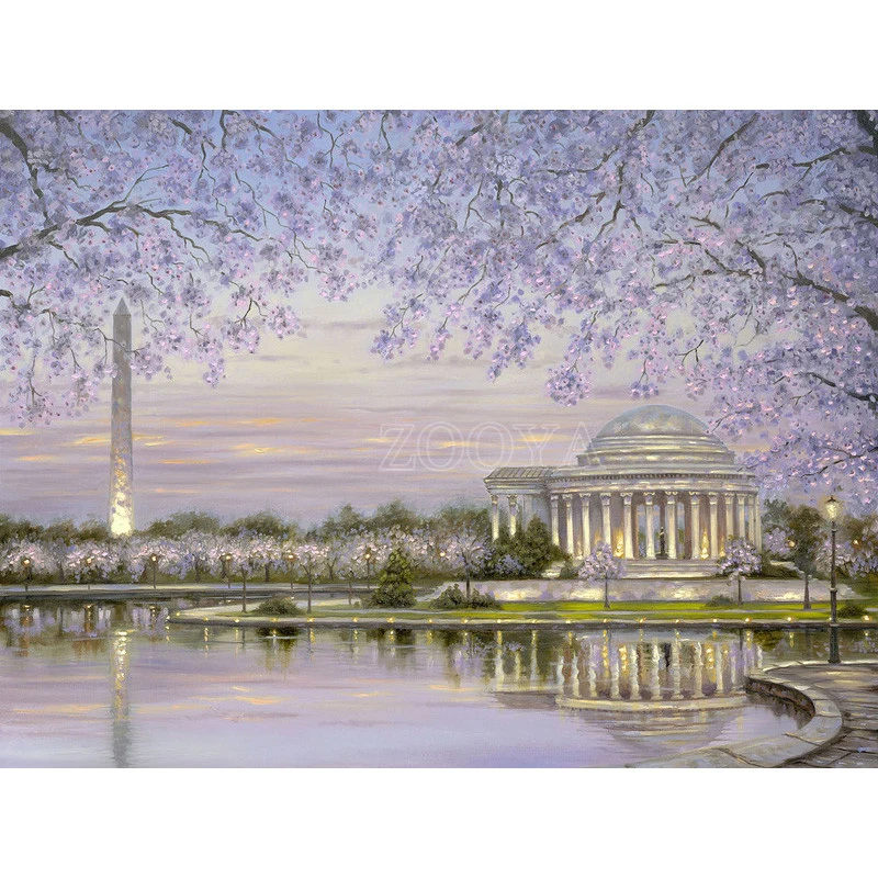 5D DIY Diamond embroidery Water, hut full drill diamond painting Cross