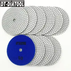 DT-DIATOOL 10 шт. Diamond 4 дюйм(ов) полировки связке шлифовальные диски шлифовальные колодки #50 Гранит Мрамор Искусственный камень 100 мм