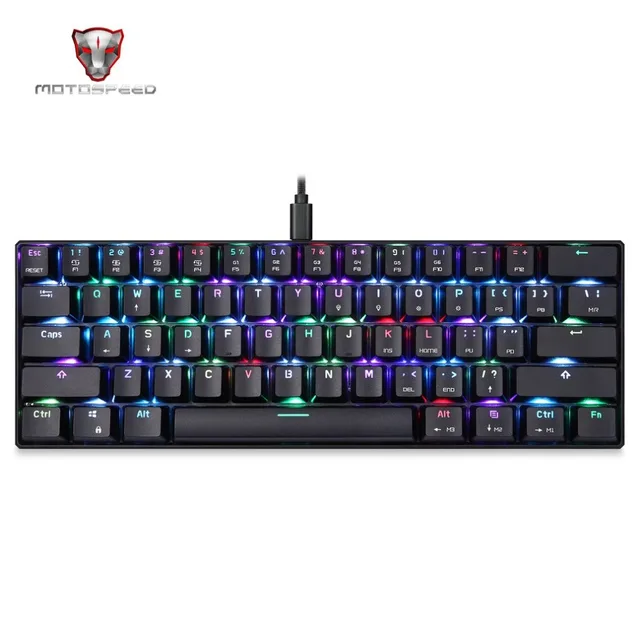 Special Price Original Motospeed CK61 Wired Mechanical Keyboard LED Backlit 61 Keys USB 2.0 Anti-Ghosting Gaming Keyboard for PC Desktop