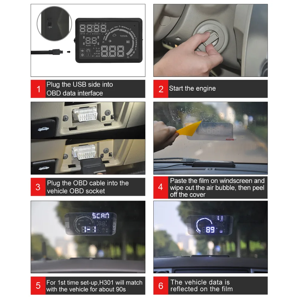 V-checker-H301-HUD-Head-Up-Display-OBD-II-Scanner-Car-Engine-Fault-Code-Reader-CAN (4)