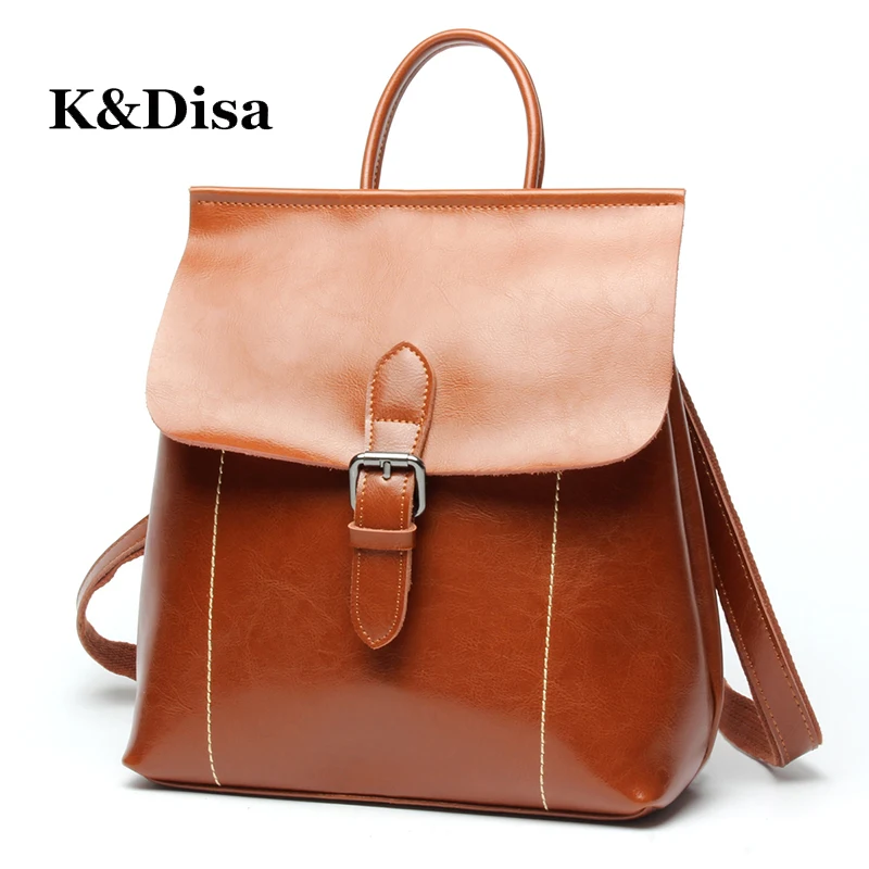

2018 Women Genuine Leather Designed Backpacks High Quality New Fashion Softback Bag For Girls Solid Women's Casual Backpack