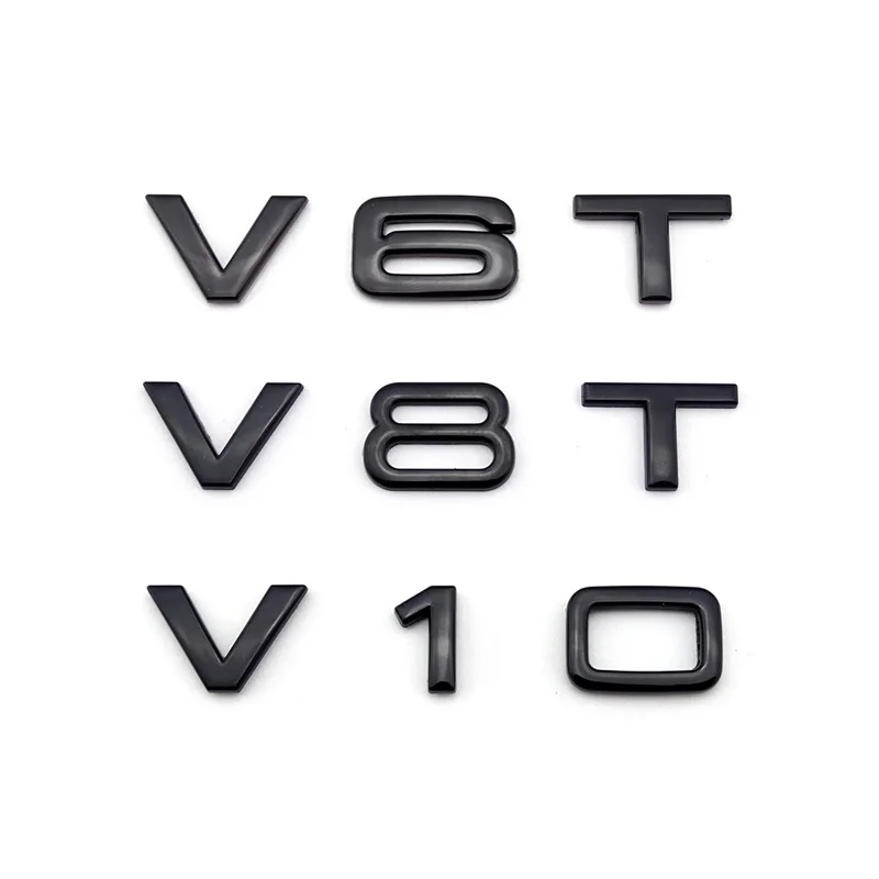 V6T V8T V10 V12 W12 для Audi TT RS7 SQ5 A8L эмблема с буквенным номером глянцевый черный
