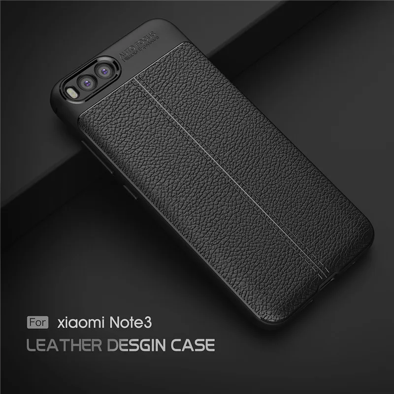 Чехол для Xiaomi Mi Note 3 роскошные противоударные мягкие ТПУ кожаные дизайнерские