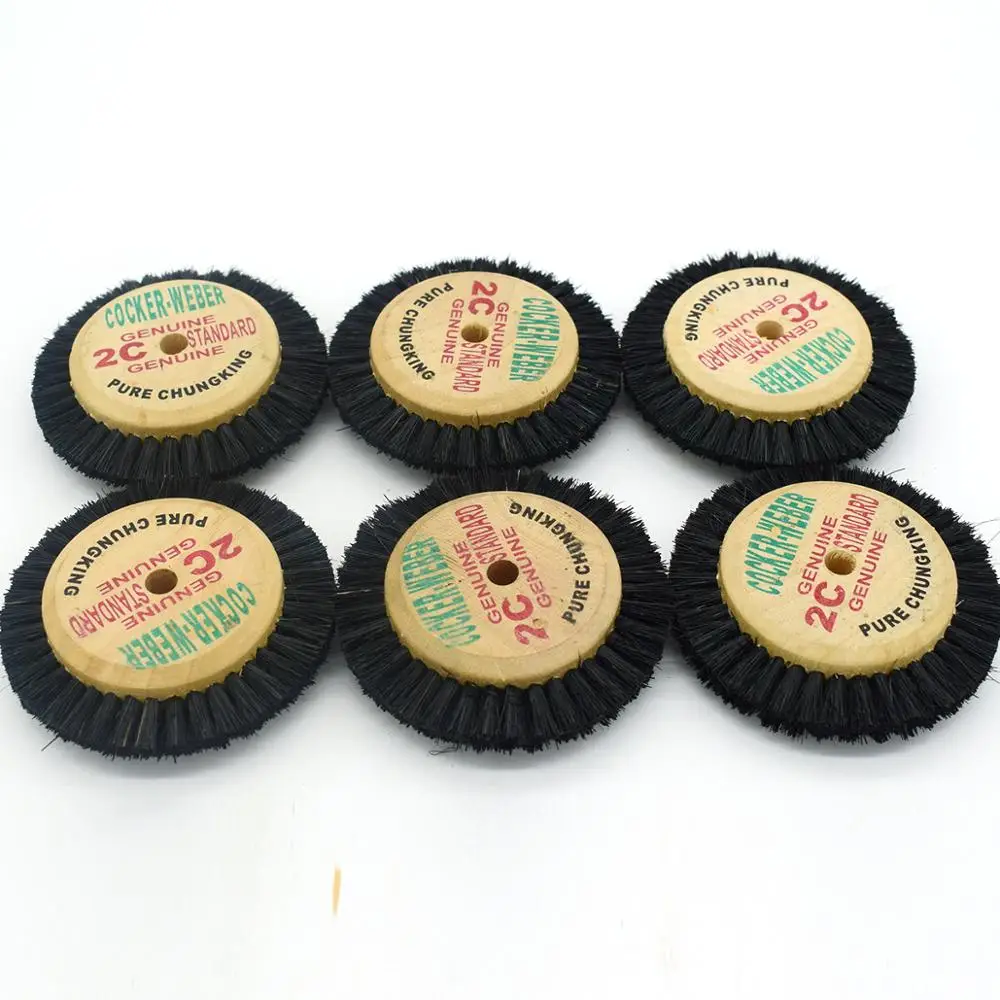 

10PCS Bristle Brushes with Wood Hub Rotary Wheel Style Dia 6.5cm Jewelry Polishing Tools