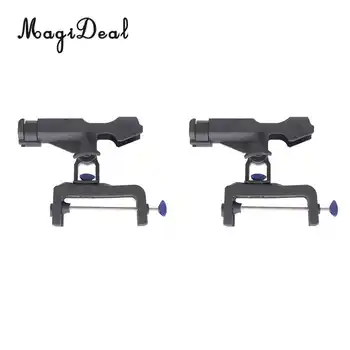MagiDeal 2 ชิ้น Clamp เกี่ยวกับผู้ถือ Rod Rod ประมง Kayak เรือปรับ Rack Rail Mount สำหรับเรือแคนูเรืออุปกรณ์เสริม