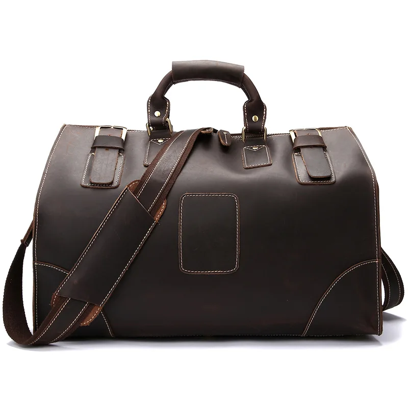 Vintage Cowhide Leather Men&#39;s Large Capacity Travel Duffle Genuine Leather shoulder Bags For Men ...