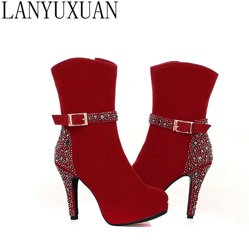 high heel short boot