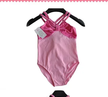 

Free Shipping Pink 3-12 Years Old Baby Kid Cross Back Dance Leotard Girls Ballet Dance Gymnastics Leotard Velvet Cotton Leotard