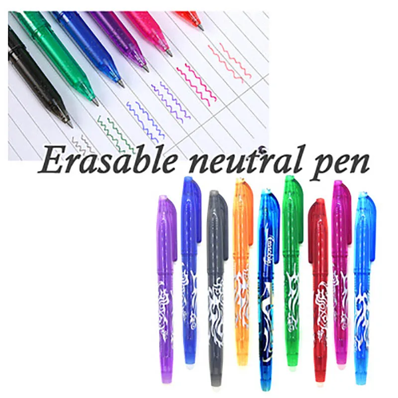 

1Pc New 0.5mm Erasable Pen 5 pcs Refills Colorful 8 Color Creative Drawing Tools Student Writing Tools Office Stationery