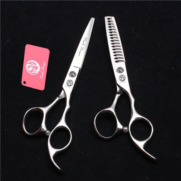 Z2000 Hei D-16T 6N 6'' 17cm Purple Dragon 440C Black GEM Hairdresser's Scissors Cutting Shears Thinning Scissors Professional Hair Scissors Z2000 - Цвет: Z2000 Hei D-16T 6N
