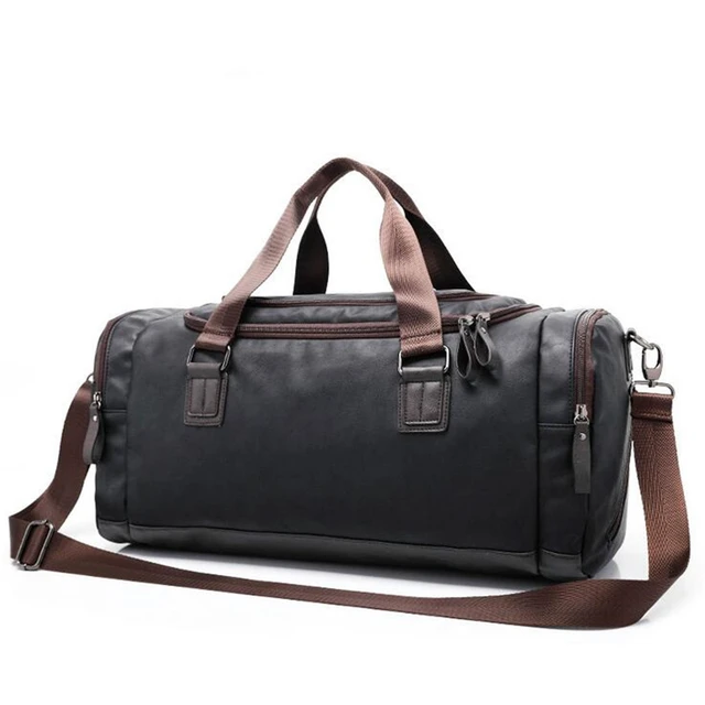 Soft PU Leather Sport Bag Gym Bag Fitness Shoulder Bag Handbag Waterproof Men's Large Capacity Travel Package Tote pack Quality 4