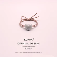 5 цветов, двойные эластичные резинки для волос, макарон, любовь, сердце, для женщин, девочек, детская повязка для волос, повязка для волос, аксессуары для волос, резинки