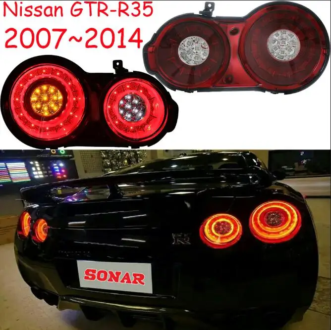 Автомобильный Стайлинг Головной фонарь для Nissan GTR фара 2007~ 2014y Taillamp для GTR задний фонарь светодиодный GT-R R35 TailLamp задний фонарь - Цвет: 2pcs taillight Red