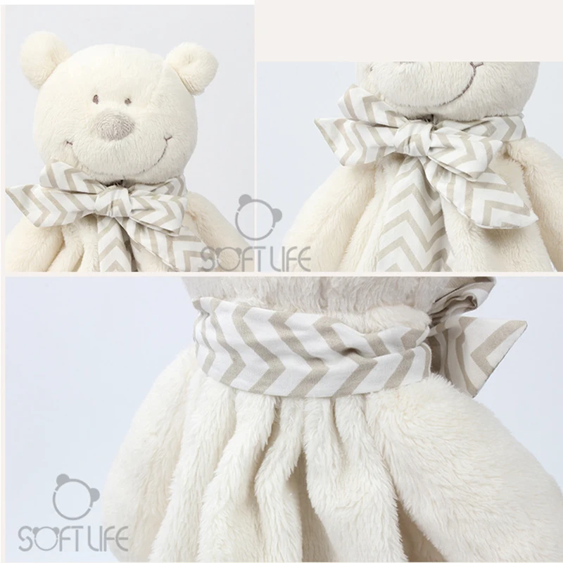 39CM Baby Plush Toy Bear Scarf Handkerchief Appease Towel Rattles Crap Doll Animal Hand Doll Puppet Bear Classic Educational Toy (6)