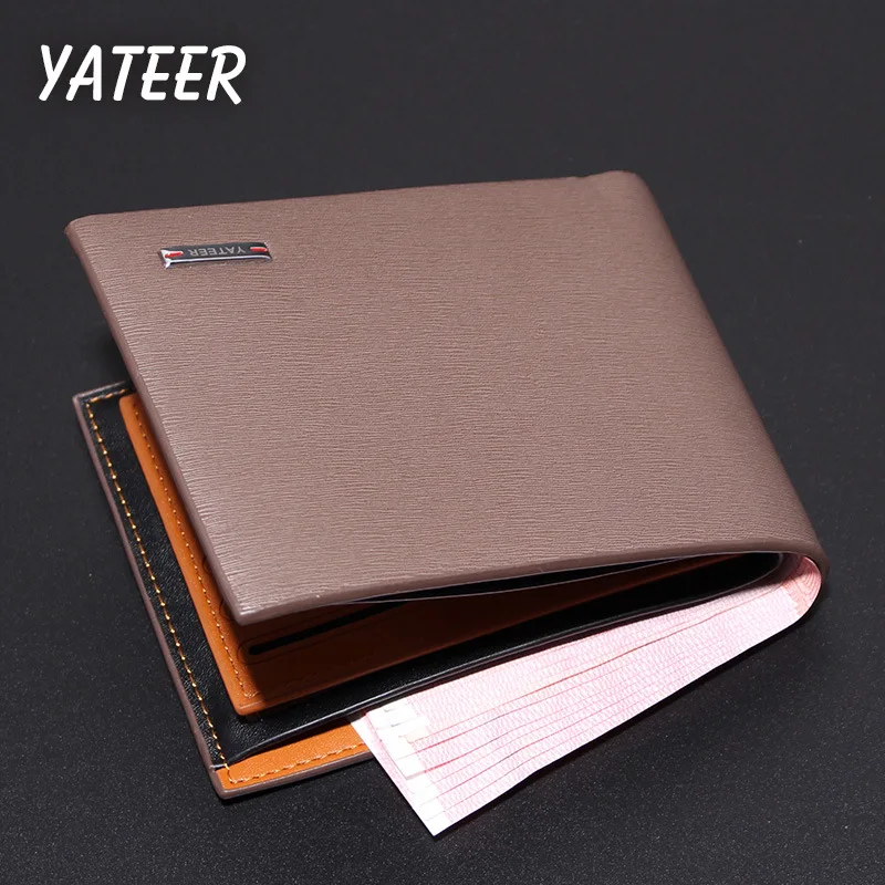 Yateer Men Leather Wallet Brand Wallet Luxury Men Purse Mens Wallets
