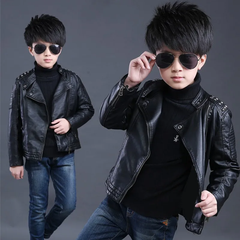 New Baby Boy Coat Leather Boys Jackets Manteau Enfant Garcon Winter