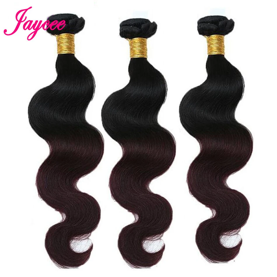 

Jaycee Brazillian Body Wave Human Hair Bundles 3pcs /lot Can Buy 3 Mixed Length 10-26Inches Non Remy Hair Red Color T1B 99J