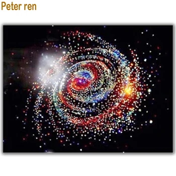 

Peter ren Diy Diamond Embroidery indoor Ornaments 3d square Full mosaic painting kit for creativity and needlework Galaxy Planet