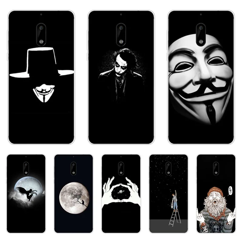 

for nokia 2.1 3.1 5.1 6.1 Case,Silicon Black graffiti Painting Soft TPU Back Cover for nokia 2.1 3.1 5.1 6.1 2018 Phone cases