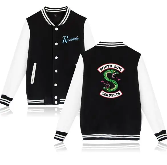 

Europe United States trend hot search Riverdale River Valley town double-headed snake baseball uniform Men Women Jacket