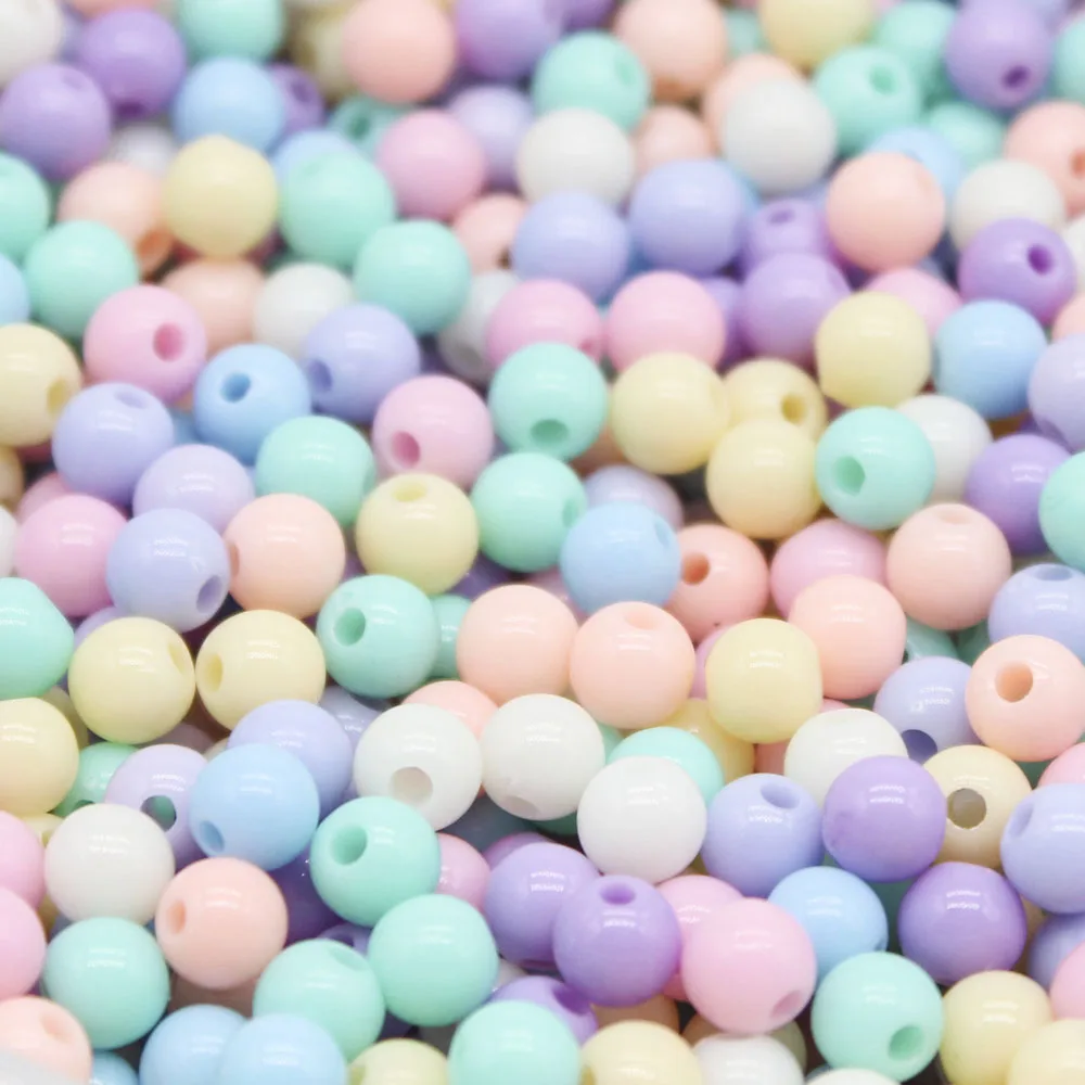

CHONGAI 200Pcs 6mm Candy Color Acrylic Round Ball Spacer Beads For Jewelry Making DIY Jewelry Accessories For Handicrafts