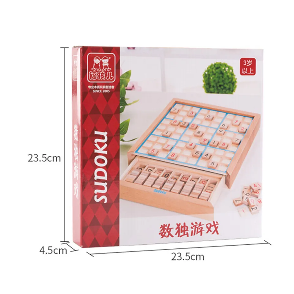BSTFAMLY дети Sudoku шахматы бук деревянный с ящиком 23 5*23 5*5 см 81 шт./компл. настольная