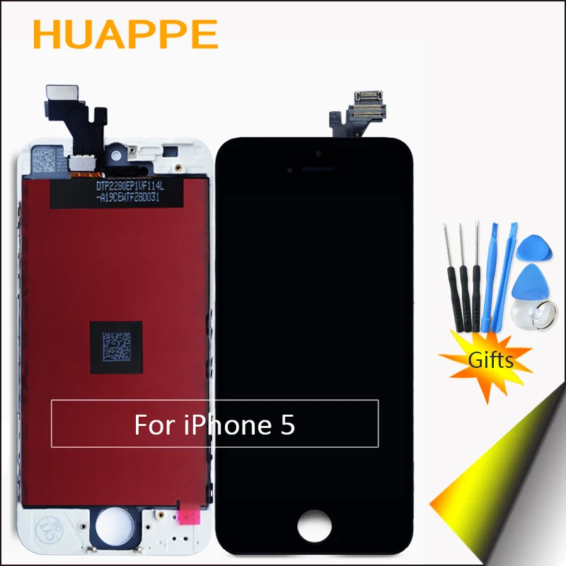 Huappe 1 шт. AAA отличное качество Дисплей ЖК дисплей Экран для Apple IPhone 5 Сенсорный
