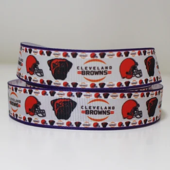 

50yards 7/8" 1" 1.5" 2" 3" 22mm 25mm 38mm 50mm 75mm football team printed grosgrain ribbon for party gift decoration headband