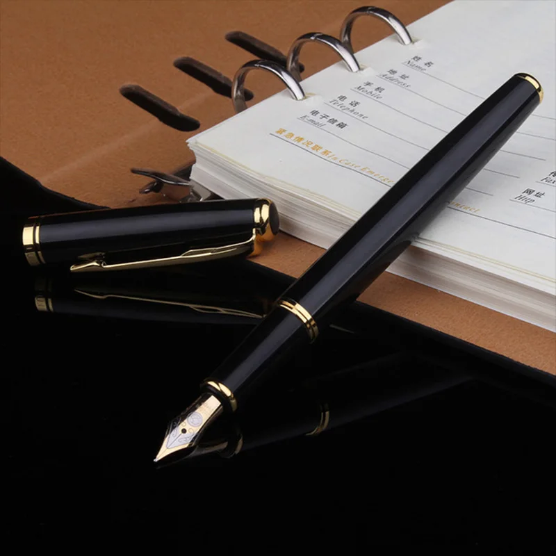 0,5 мм металлическая шариковая ручка, роскошная ручка для подписи, черные деловые перьевые ручки, каллиграфия, ручка для письма, офисные школьные принадлежности